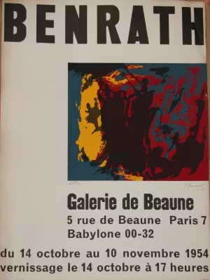 affiche expo Galerie de Beaune Paris 1954